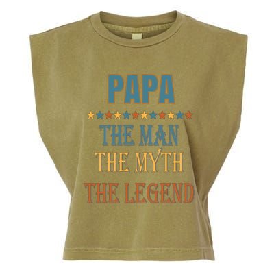 Affordable Papa Myth Legend Funny Gift For Grandparents Cute Gift Garment-Dyed Women's Muscle Tee