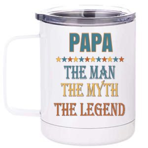 Affordable Papa Myth Legend Funny Gift For Grandparents Cute Gift 12 oz Stainless Steel Tumbler Cup