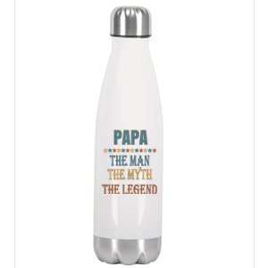 Affordable Papa Myth Legend Funny Gift For Grandparents Cute Gift Stainless Steel Insulated Water Bottle