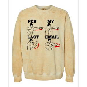 As Per My Last Email Coworker Humor Funny Costumed Colorblast Crewneck Sweatshirt