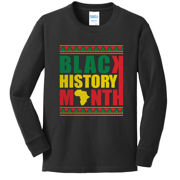 African Pride Melanin For Black History Month Gift Kids Long Sleeve Shirt