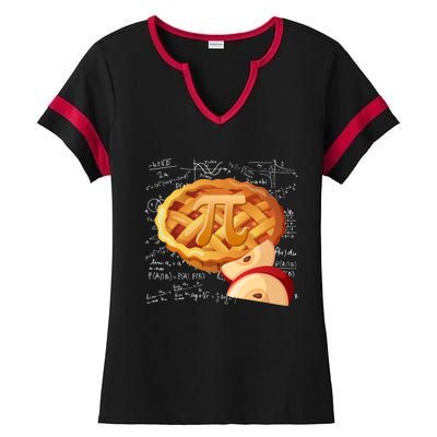 Apple Pie Math Gift Pi Day Funny Halloween Thanksgiving Gift Ladies Halftime Notch Neck Tee