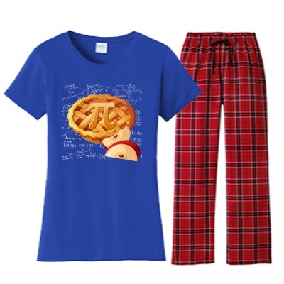 Apple Pie Math Gift Pi Day Funny Halloween Thanksgiving Gift Women's Flannel Pajama Set