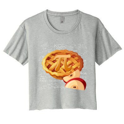 Apple Pie Math Gift Pi Day Funny Halloween Thanksgiving Gift Women's Crop Top Tee