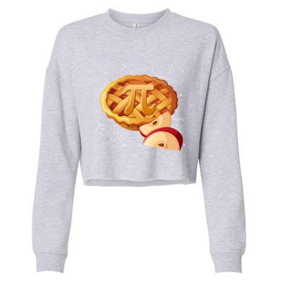 Apple Pie Math Gift Pi Day Funny Halloween Thanksgiving Gift Cropped Pullover Crew