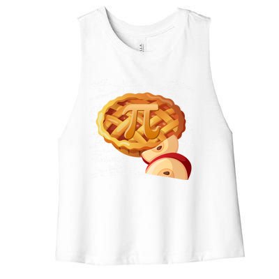 Apple Pie Math Gift Pi Day Funny Halloween Thanksgiving Gift Women's Racerback Cropped Tank