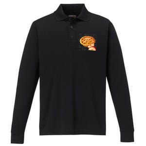 Apple Pie Math Gift Pi Day Funny Halloween Thanksgiving Gift Performance Long Sleeve Polo