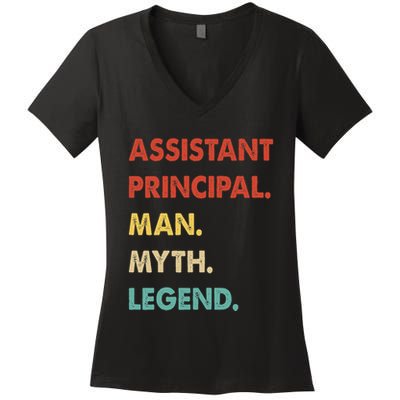 Assistant Principal Man Myth Legend Women's V-Neck T-Shirt