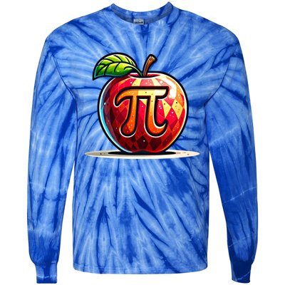 Apple Pi Math Lover Teacher Nerd Geek Funny Pi Day Gift Tie-Dye Long Sleeve Shirt