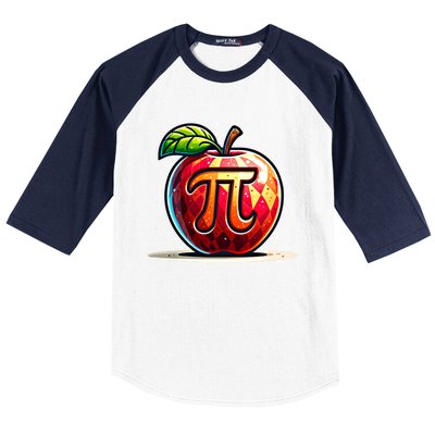 Apple Pi Math Lover Teacher Nerd Geek Funny Pi Day Gift Baseball Sleeve Shirt