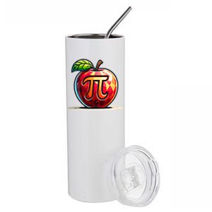 Apple Pi Math Lover Teacher Nerd Geek Funny Pi Day Gift Stainless Steel Tumbler