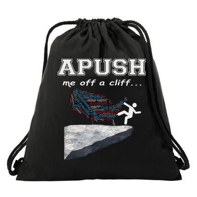 A Push Me Off A Cliff Trendy Funny Ap Exam For Usa Students Drawstring Bag