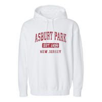 Asbury Park New Jersey Nj Vintage Sports Garment-Dyed Fleece Hoodie