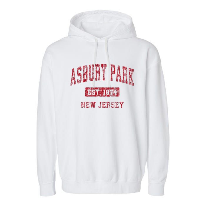 Asbury Park New Jersey Nj Vintage Sports Garment-Dyed Fleece Hoodie