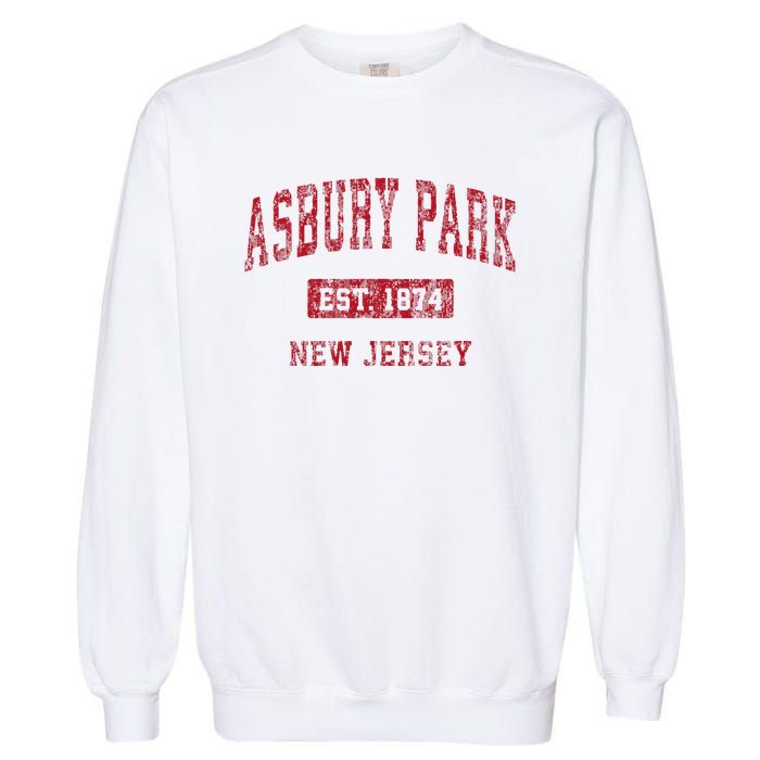 Asbury Park New Jersey Nj Vintage Sports Garment-Dyed Sweatshirt