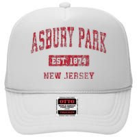 Asbury Park New Jersey Nj Vintage Sports High Crown Mesh Back Trucker Hat