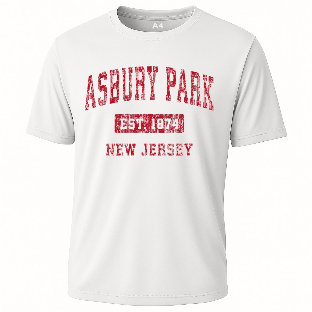 Asbury Park New Jersey Nj Vintage Sports Cooling Performance Crew T-Shirt
