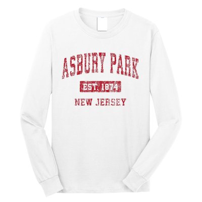 Asbury Park New Jersey Nj Vintage Sports Long Sleeve Shirt