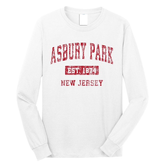 Asbury Park New Jersey Nj Vintage Sports Long Sleeve Shirt