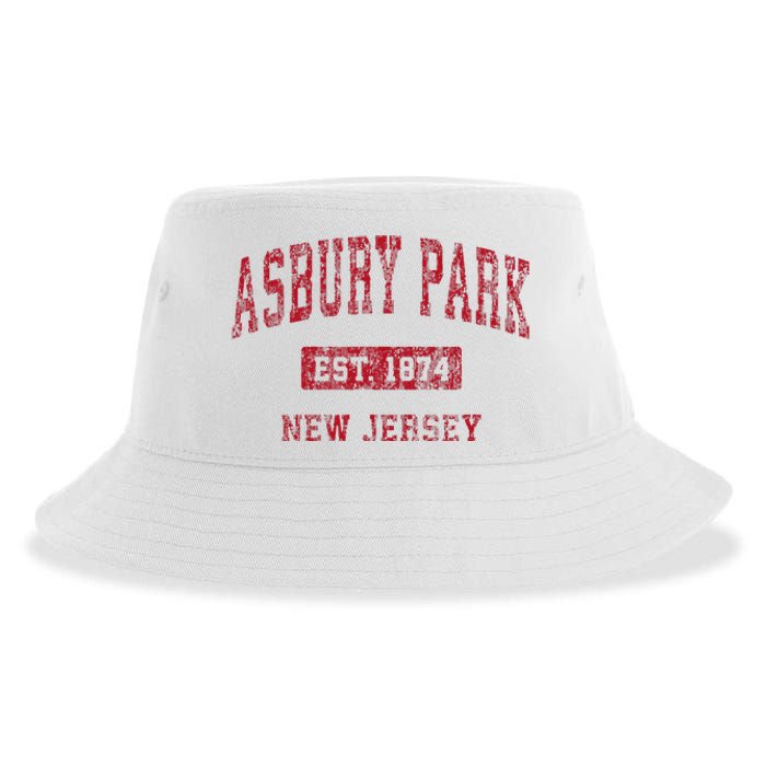 Asbury Park New Jersey Nj Vintage Sports Sustainable Bucket Hat