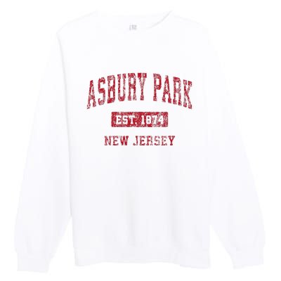 Asbury Park New Jersey Nj Vintage Sports Premium Crewneck Sweatshirt