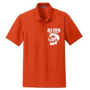 All Pain No Gains Skull Fitness Gym Slogans For Bodybuilders Great Gift Dry Zone Grid Polo