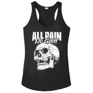 All Pain No Gains Skull Fitness Gym Slogans For Bodybuilders Great Gift Ladies PosiCharge Competitor Racerback Tank