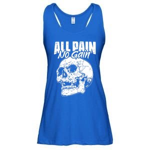 All Pain No Gains Skull Fitness Gym Slogans For Bodybuilders Great Gift Ladies Essential Flowy Tank