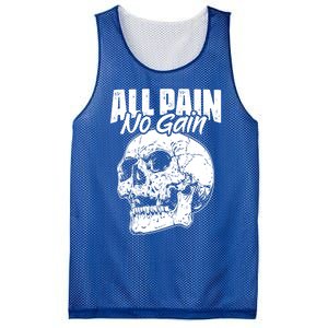 All Pain No Gains Skull Fitness Gym Slogans For Bodybuilders Great Gift Mesh Reversible Basketball Jersey Tank