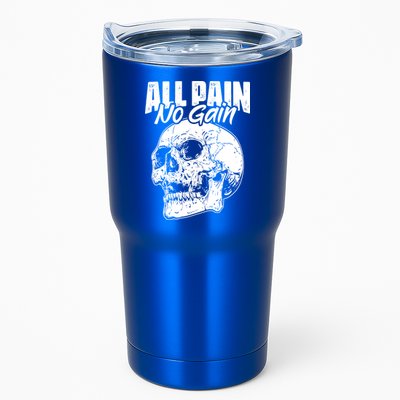 All Pain No Gains Skull Fitness Gym Slogans For Bodybuilders Great Gift Tumbler