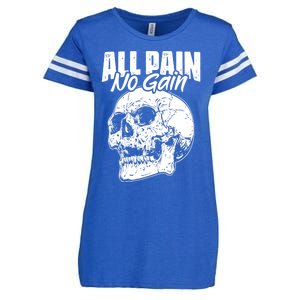 All Pain No Gains Skull Fitness Gym Slogans For Bodybuilders Great Gift Enza Ladies Jersey Football T-Shirt