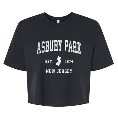 Asbury Park New Jersey Nj Vintage Sports Bella+Canvas Jersey Crop Tee