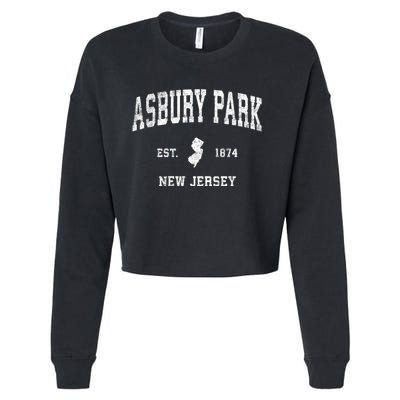 Asbury Park New Jersey Nj Vintage Sports Cropped Pullover Crew