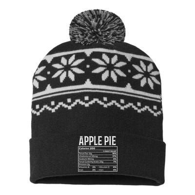 Apple Pie Nutrition Facts Food Matching Family Thanksgiving USA-Made Snowflake Beanie