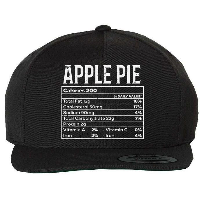 Apple Pie Nutrition Facts Food Matching Family Thanksgiving Wool Snapback Cap