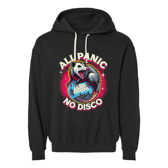 All Panic No Disco Opossum Funny Screaming Possum Garment-Dyed Fleece Hoodie