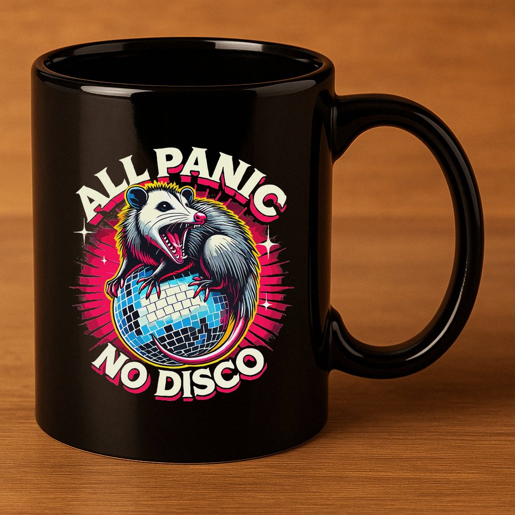 All Panic No Disco Opossum Funny Screaming Possum 11oz C Handle Ceramic Mug