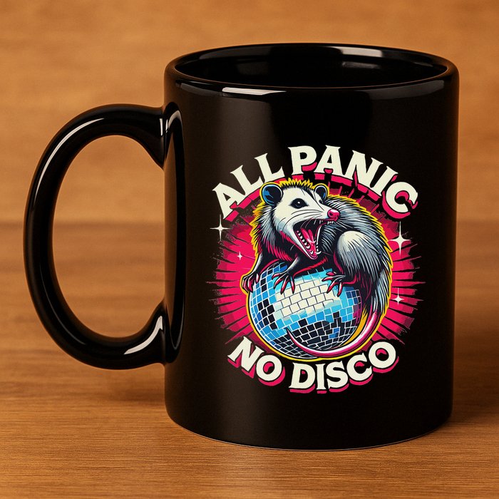 All Panic No Disco Opossum Funny Screaming Possum 11oz C Handle Ceramic Mug