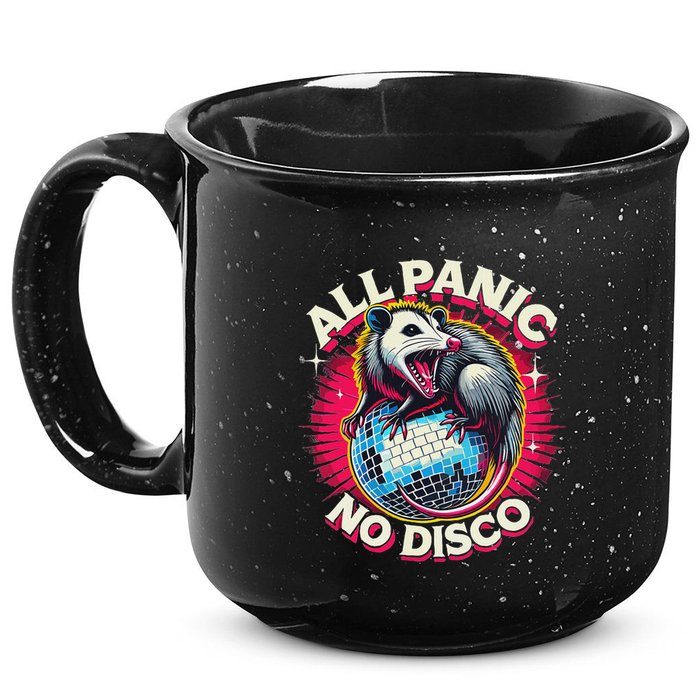 All Panic No Disco Opossum Funny Screaming Possum 15oz Campfire Ceramic Mug