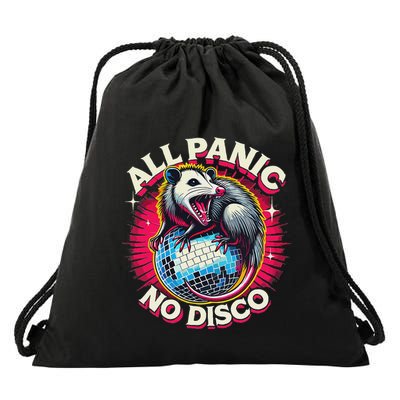 All Panic No Disco Opossum Funny Screaming Possum Drawstring Bag