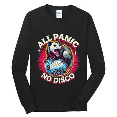 All Panic No Disco Opossum Funny Screaming Possum Tall Long Sleeve T-Shirt