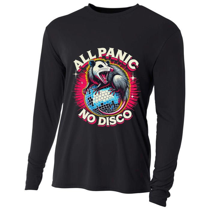 All Panic No Disco Opossum Funny Screaming Possum Cooling Performance Long Sleeve Crew