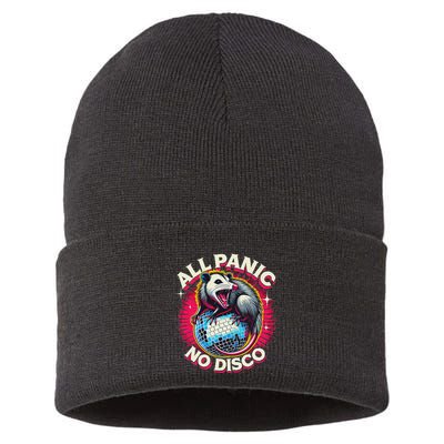 All Panic No Disco Opossum Funny Screaming Possum Sustainable Knit Beanie