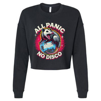 All Panic No Disco Opossum Funny Screaming Possum Cropped Pullover Crew
