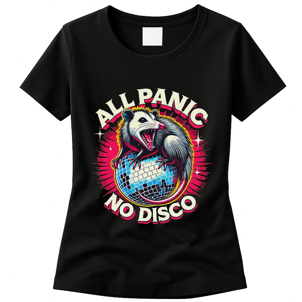 All Panic No Disco Opossum Funny Screaming Possum Womens T-Shirt