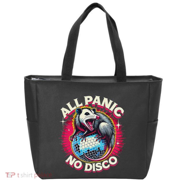All Panic No Disco Opossum Funny Screaming Possum Zip Tote Bag