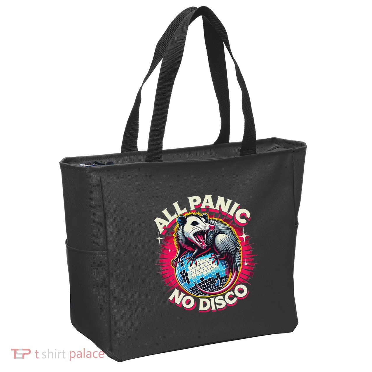 All Panic No Disco Opossum Funny Screaming Possum Zip Tote Bag