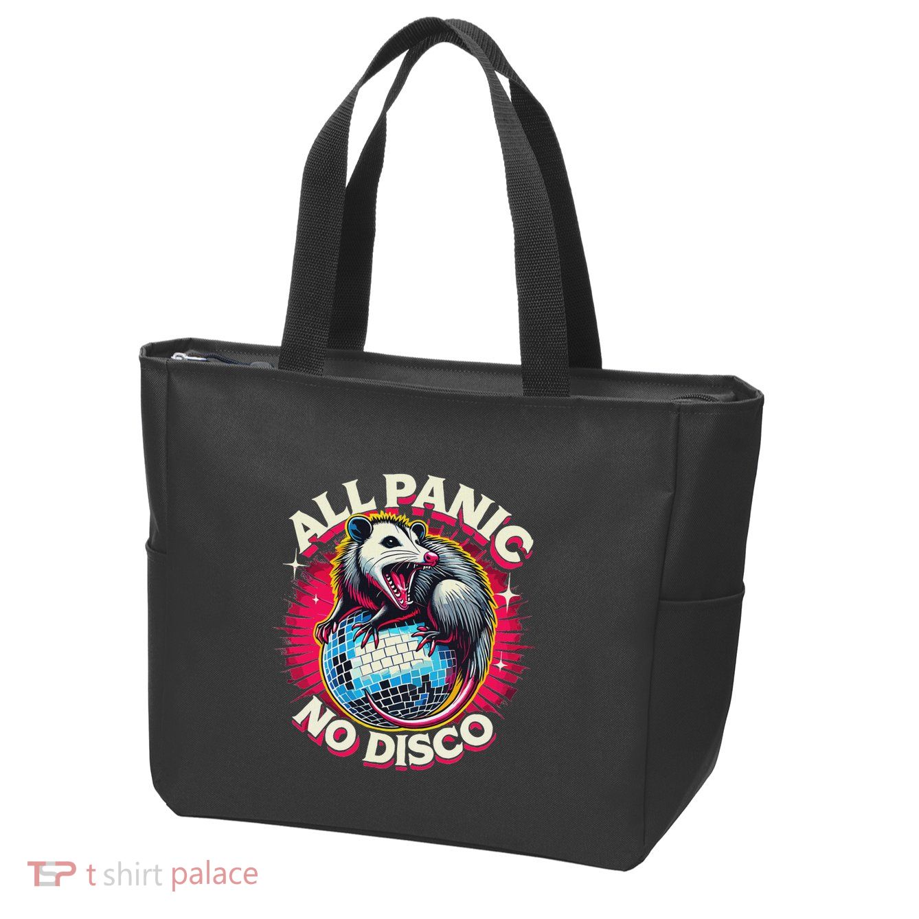 All Panic No Disco Opossum Funny Screaming Possum Zip Tote Bag