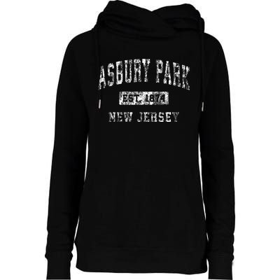 Asbury Park New Jersey NJ Vintage Established Sports Design Womens Funnel Neck Pullover Hood