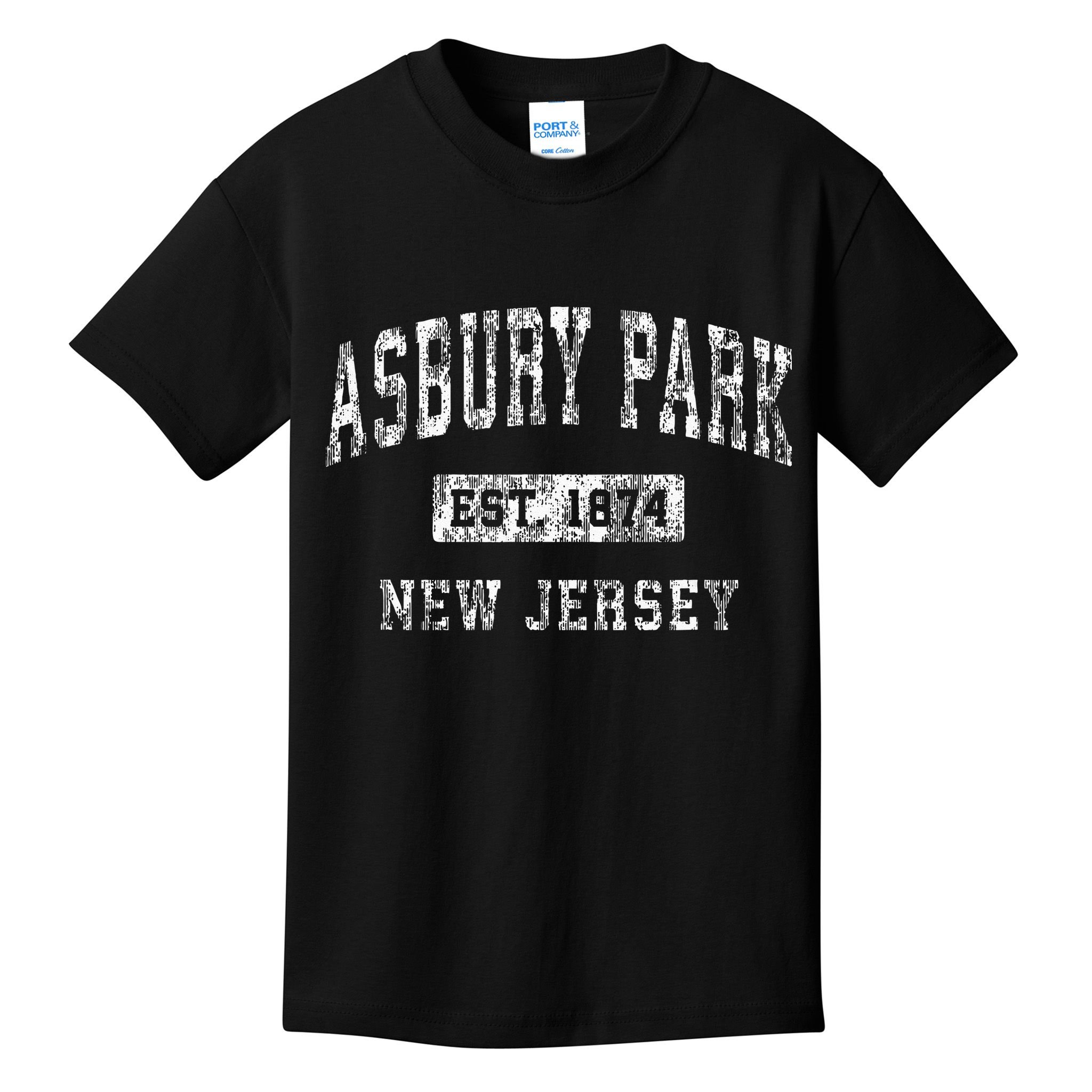 Asbury Park New Jersey NJ Vintage Established Sports Design Kids T-Shirt